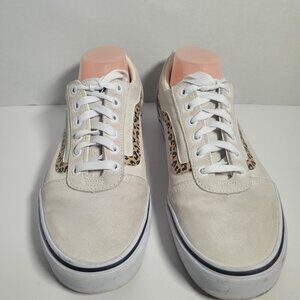 Vans Old Skool Shoes Sneakers Women Cream Cheetah Print SIZE 11